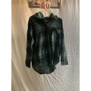 Ardene Women’s Small Green Hooded Flannel